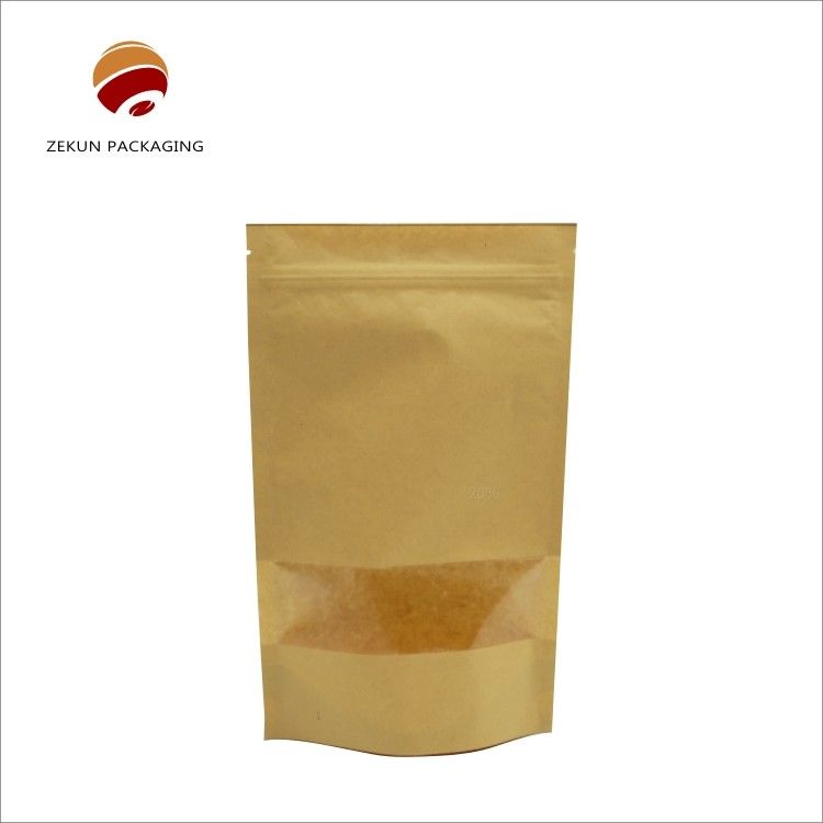 Druk grawerowy Kraft Paper Zip Lock Bag Opakowania spożywcze CMYK Kraft PE Bag