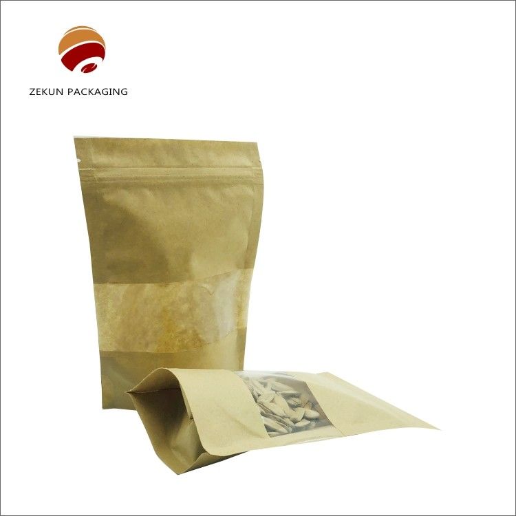Opakowania żywnościowe Kraft Paper Zip Lock Bag Custom Size Wodność Mat lub błyszczące wykończenie
