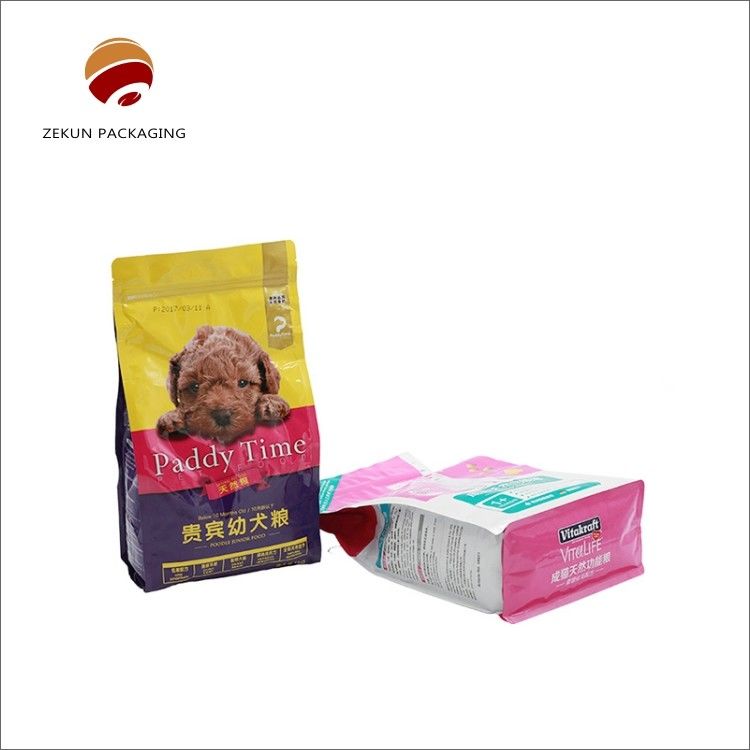Niestandardowy mat lub błyszczący wykończenie Pet Food Pocket wilgoć odporny Zipper Packing Bag